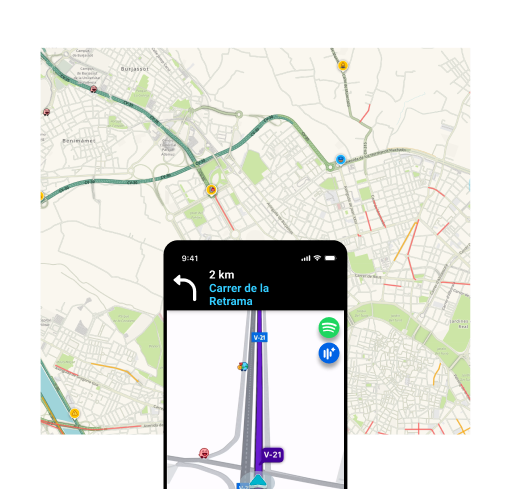 Argos — navegación con mapa y alertas en móvil