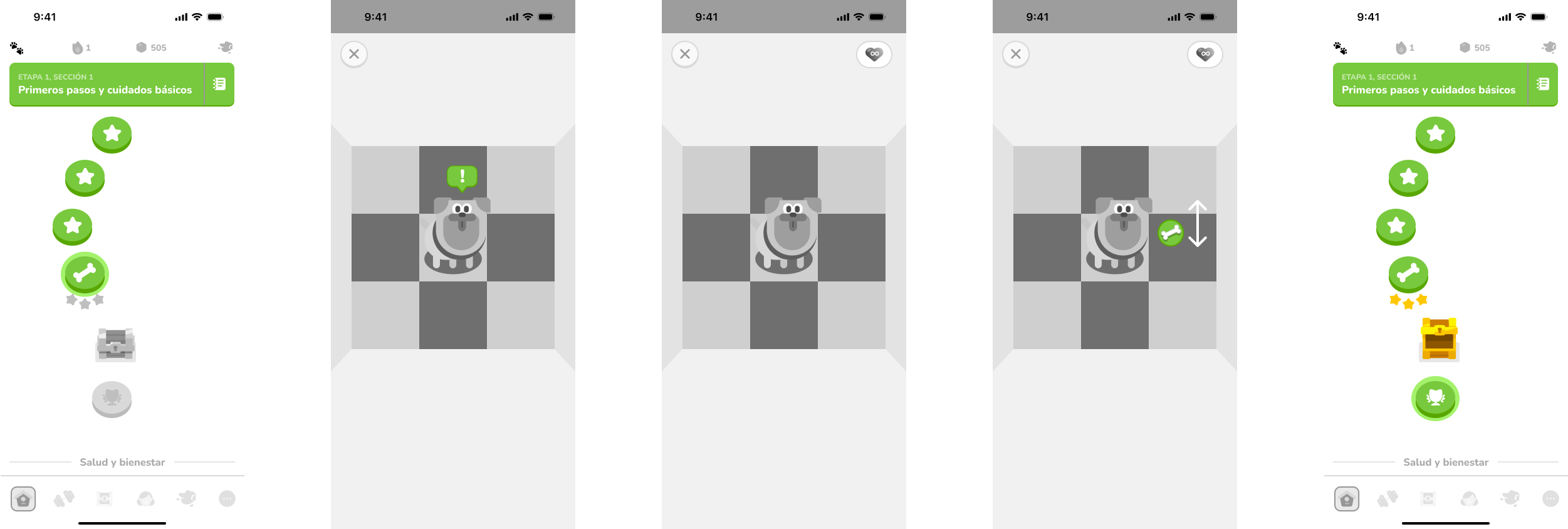 User flow juego de entrenamiento