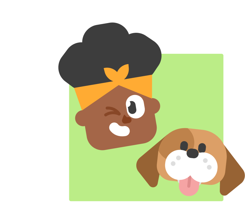 Ilustración de Lina junto a su perro